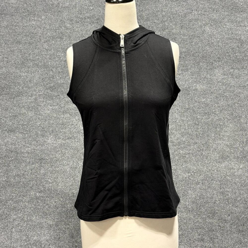 Lauren Ralph Lauren Tank Top Womens PS Petite Black Hooded Zip Activewear
